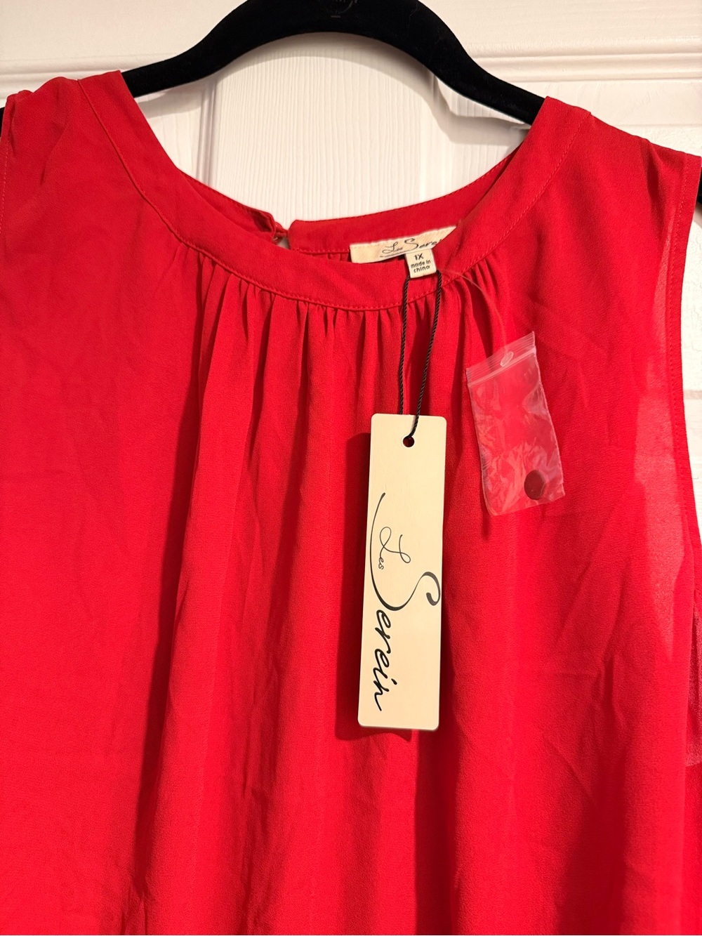 Women's Red Shell Top - Picture 5 of 5